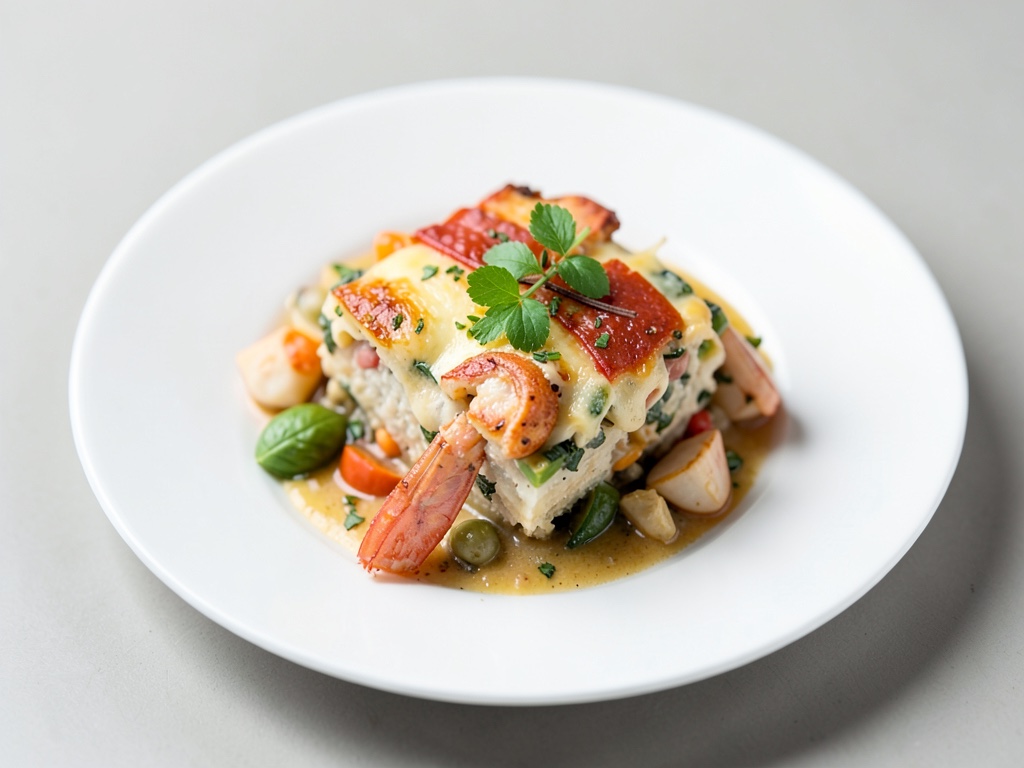 Gratin di verdure e frutti di mare