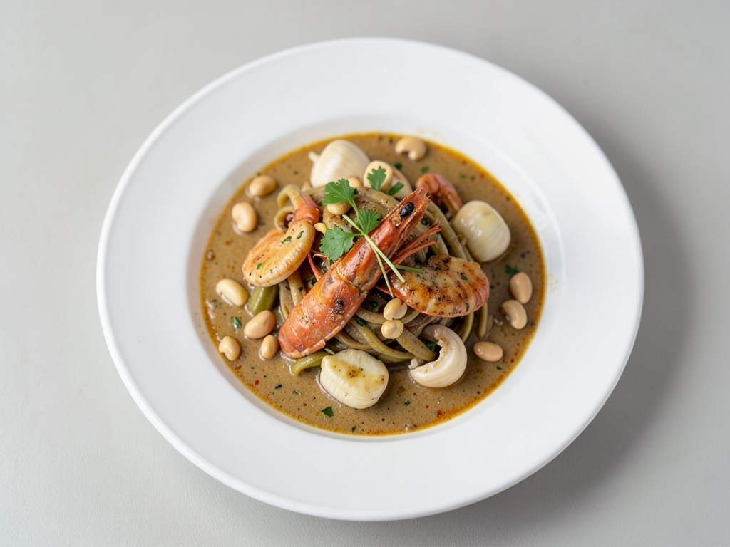 Laksa cremoso ai frutti di mare