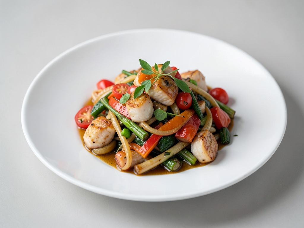 Padella veloce di frutti di mare con verdure