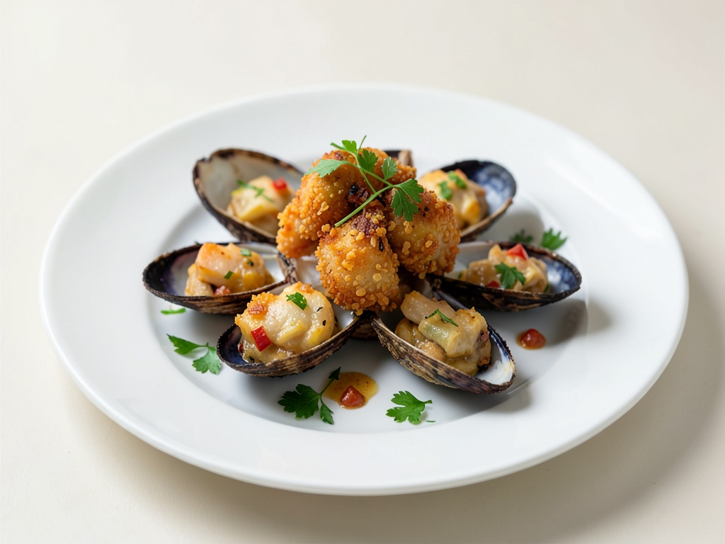 Frutti di mare croccanti nel guscio di cozza