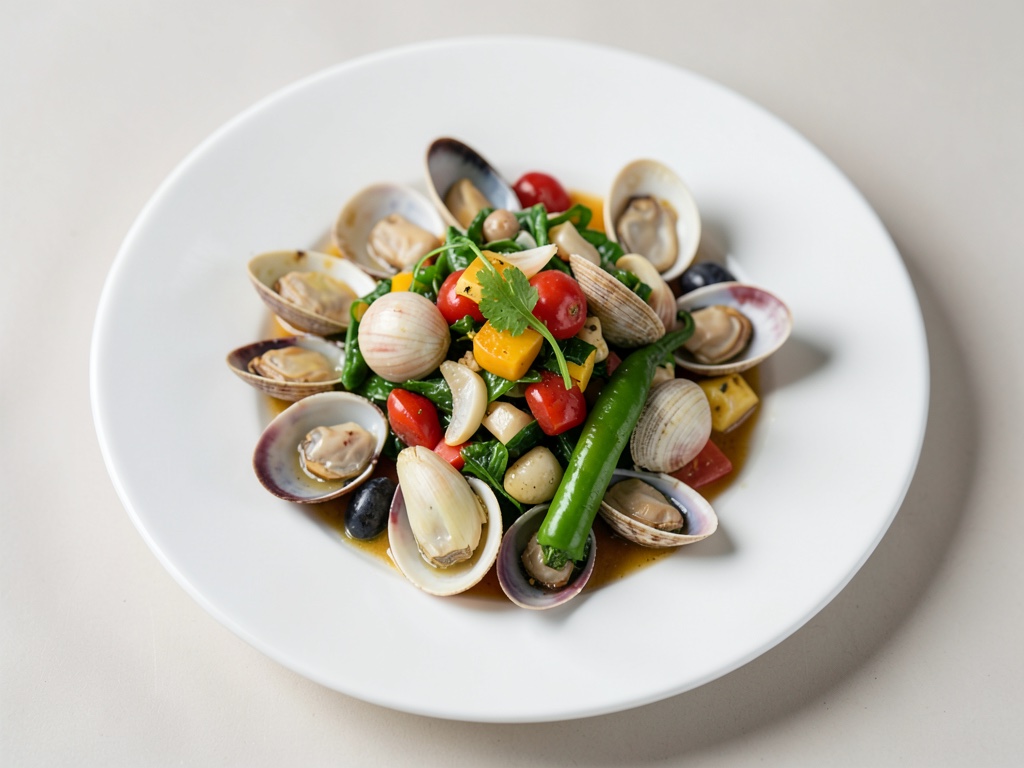 Insalata leggera di frutti di mare con marinatura agli agrici