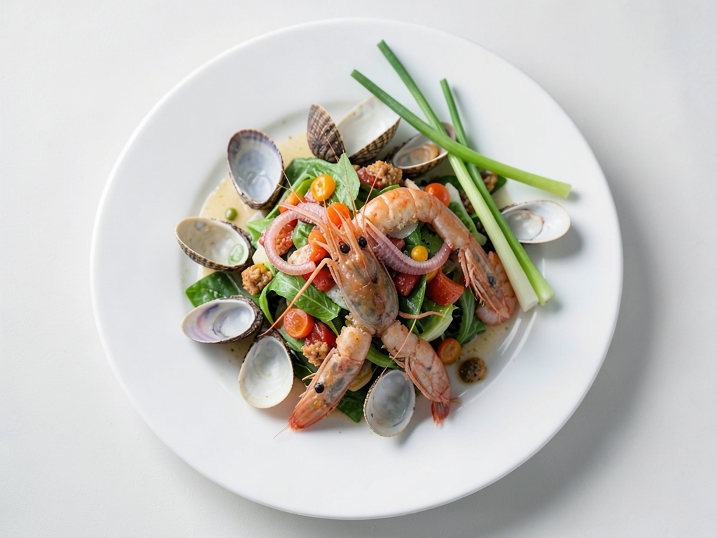 Insalata leggera di frutti di mare con accenti di pompelmo