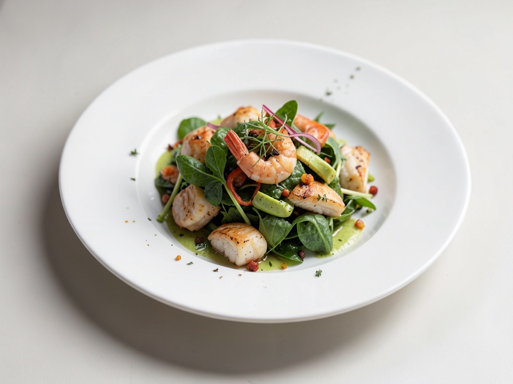 Insalata fresca di frutti di mare e avocado