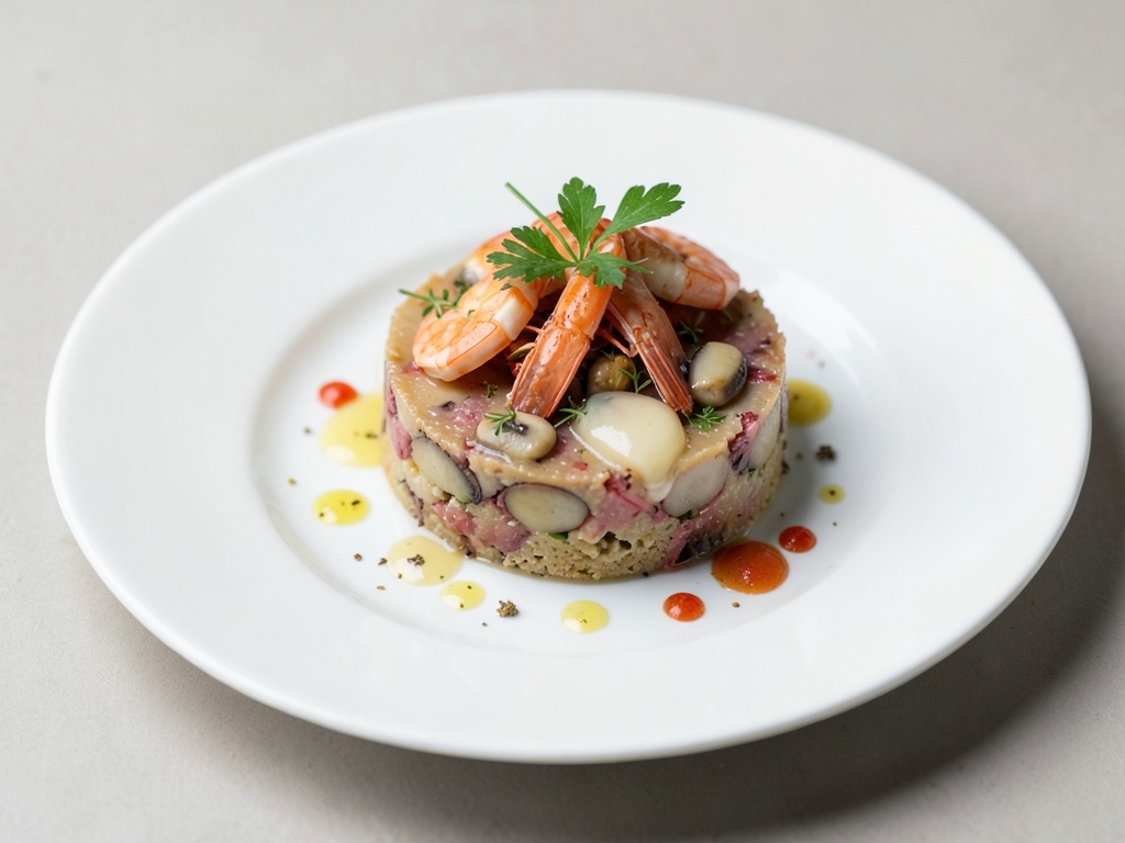 Terrina fredda di gamberi e cozze con gelatina di latticello
