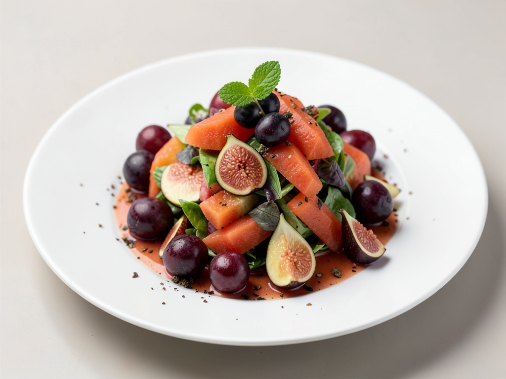 Insalata di melone fruttata con frutti di bosco e noci