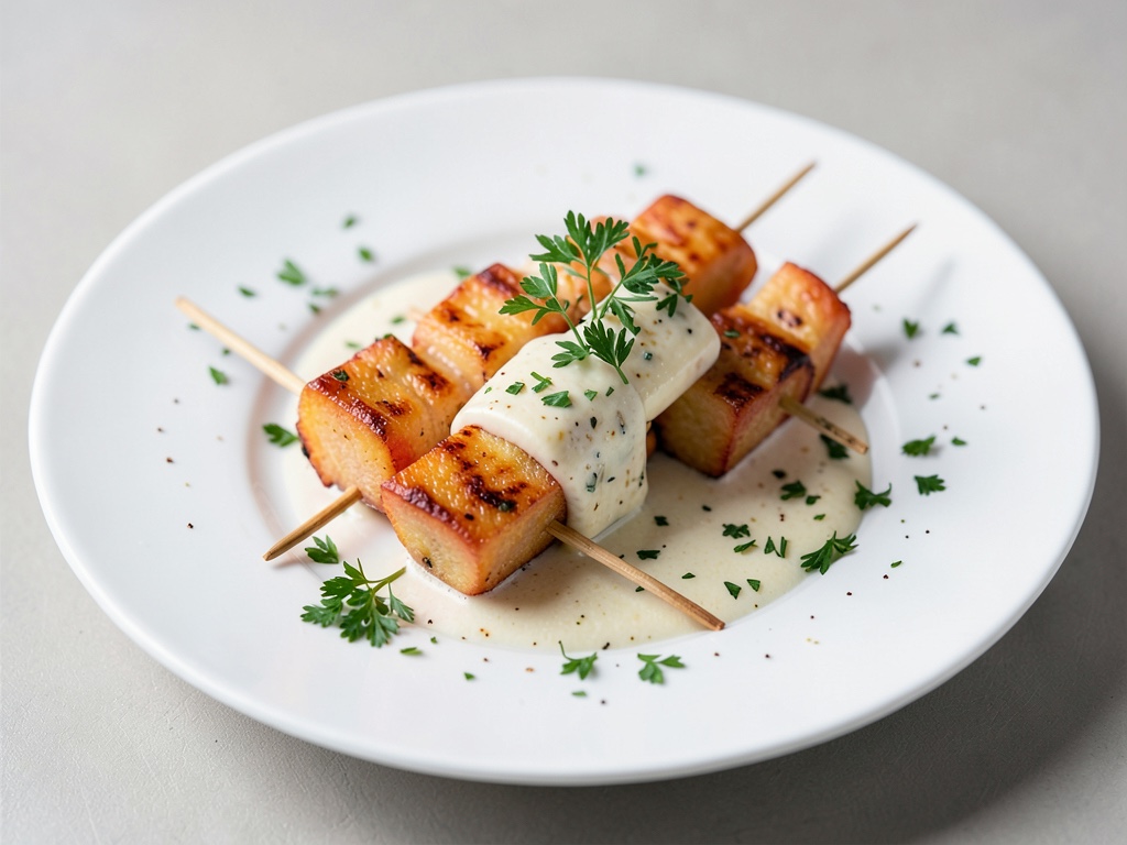 Spiedini di melone con formaggio ed erbe