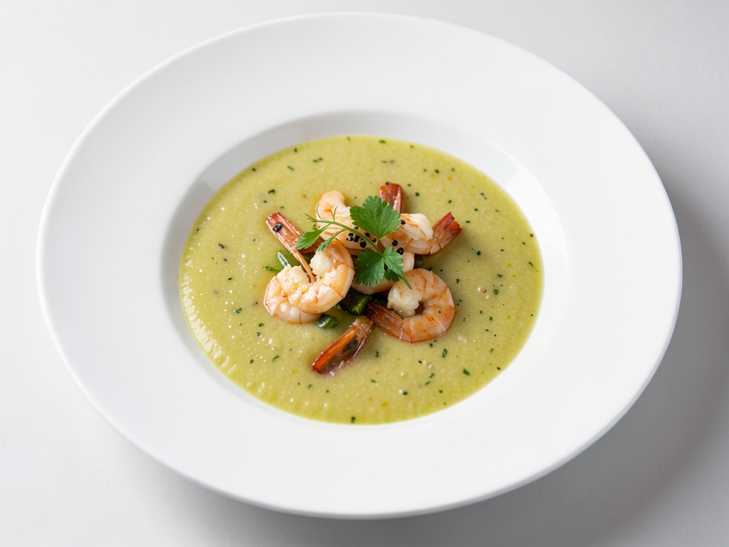 Zuppa di melone rinfrescante con gamberi