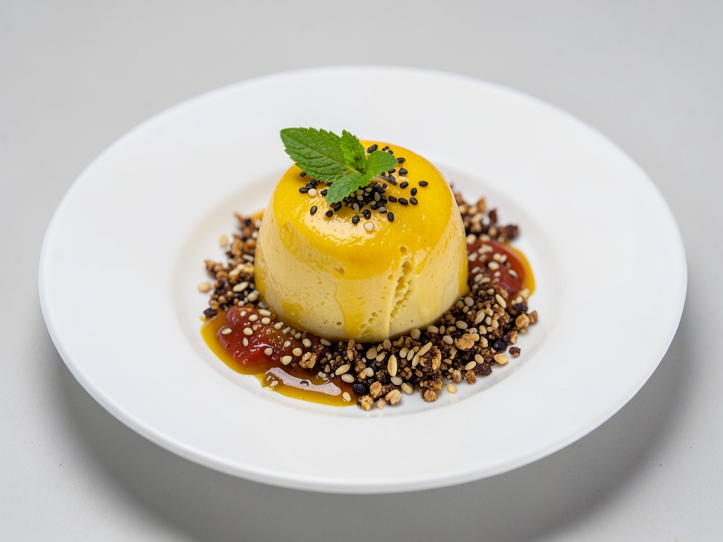 Sorbet messicano al mango con croccante al sesamo