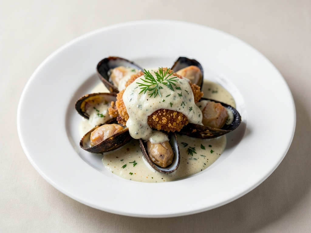Moules croustillantes à la sauce à l'ail