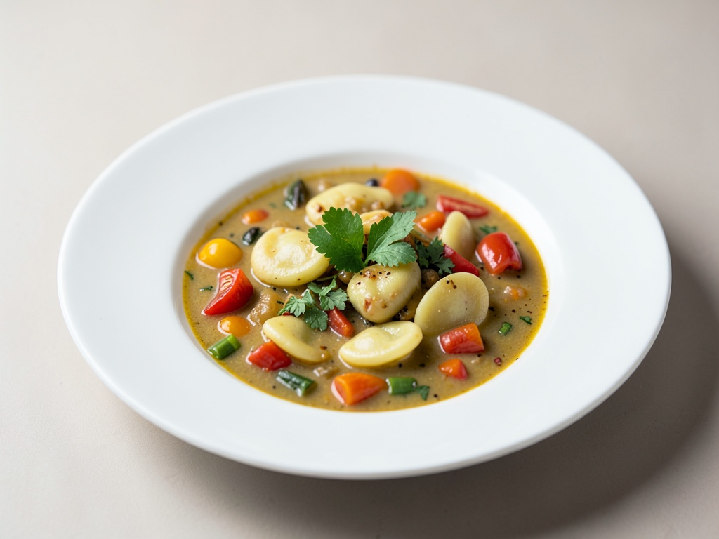 Sopa de ravioles de verdura