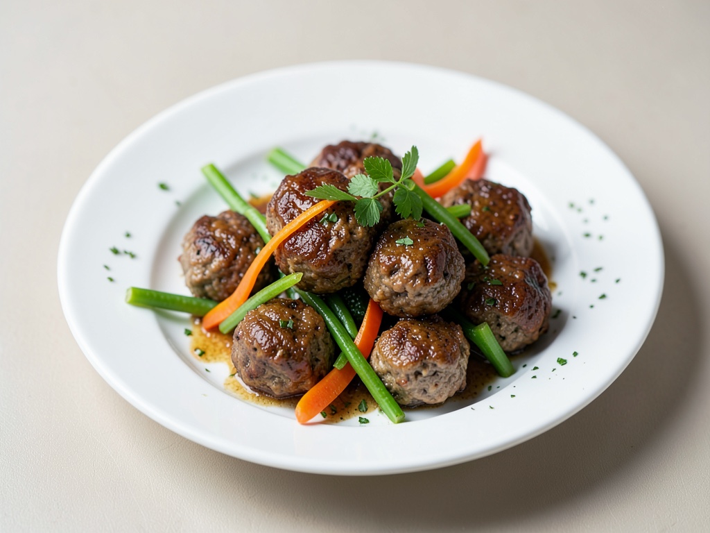 Mini polpette con striscioline di verdure