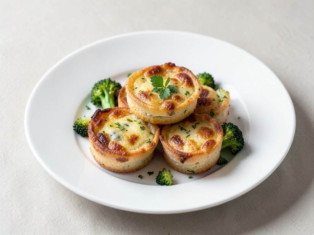 Quiches mini croustillantes au brocoli