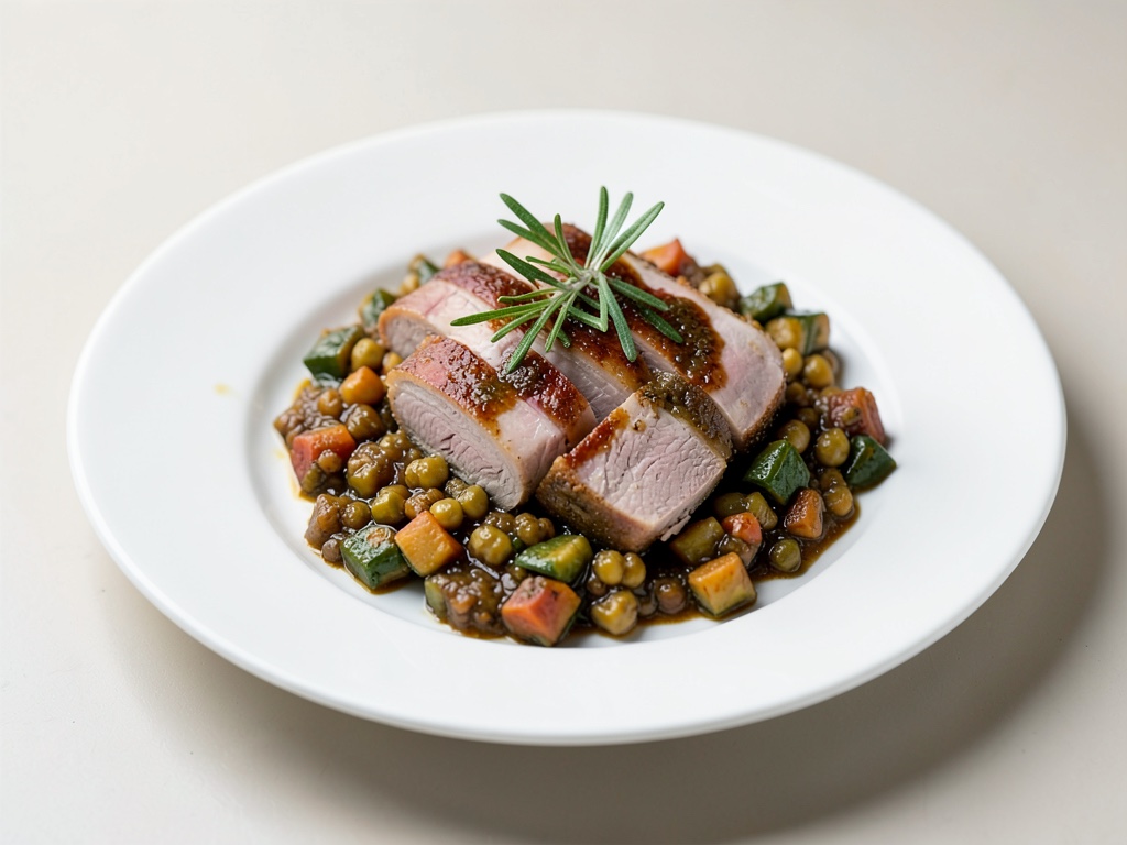 Involtini di vitello con ratatouille e rosmarino