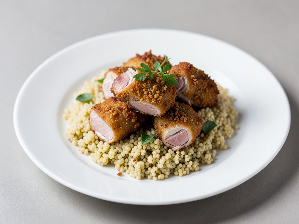 Crocche di tacchino croccanti su couscous