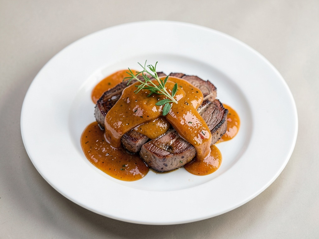 Bistec di vitello veloci con salsa alle albicocche