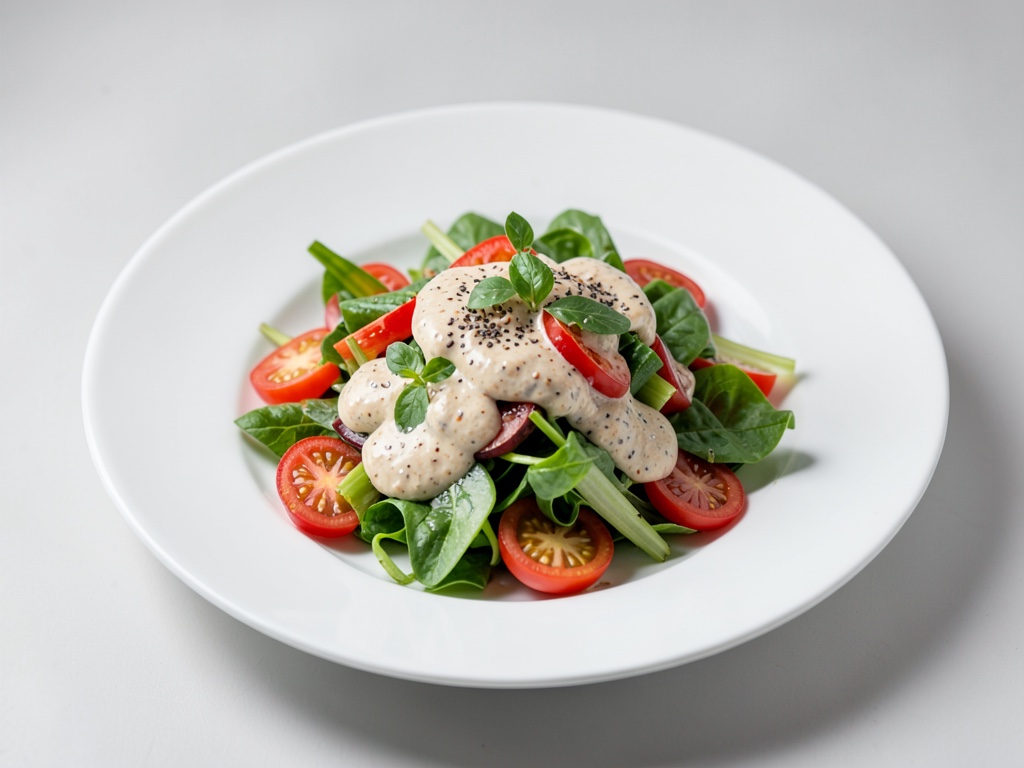 Insalata di verdure miste con crema di sesamo