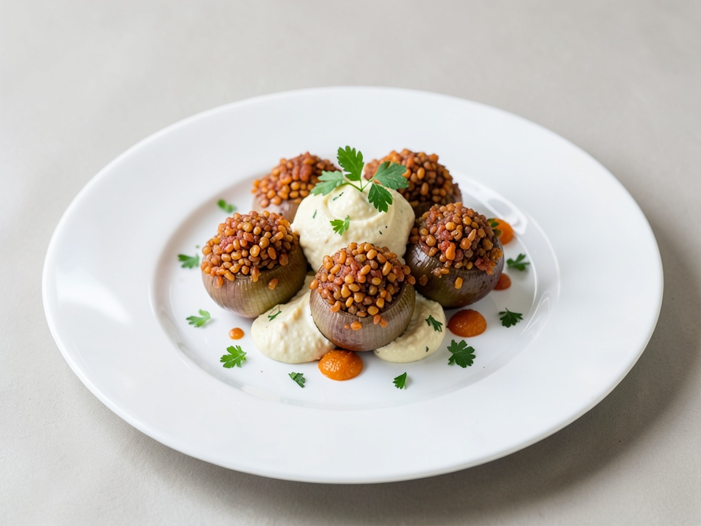 Cipolle bulgurate con crema di zucca
