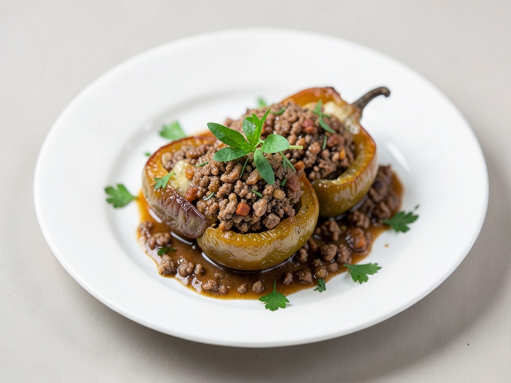 Barchette di peperoni e carne macinata