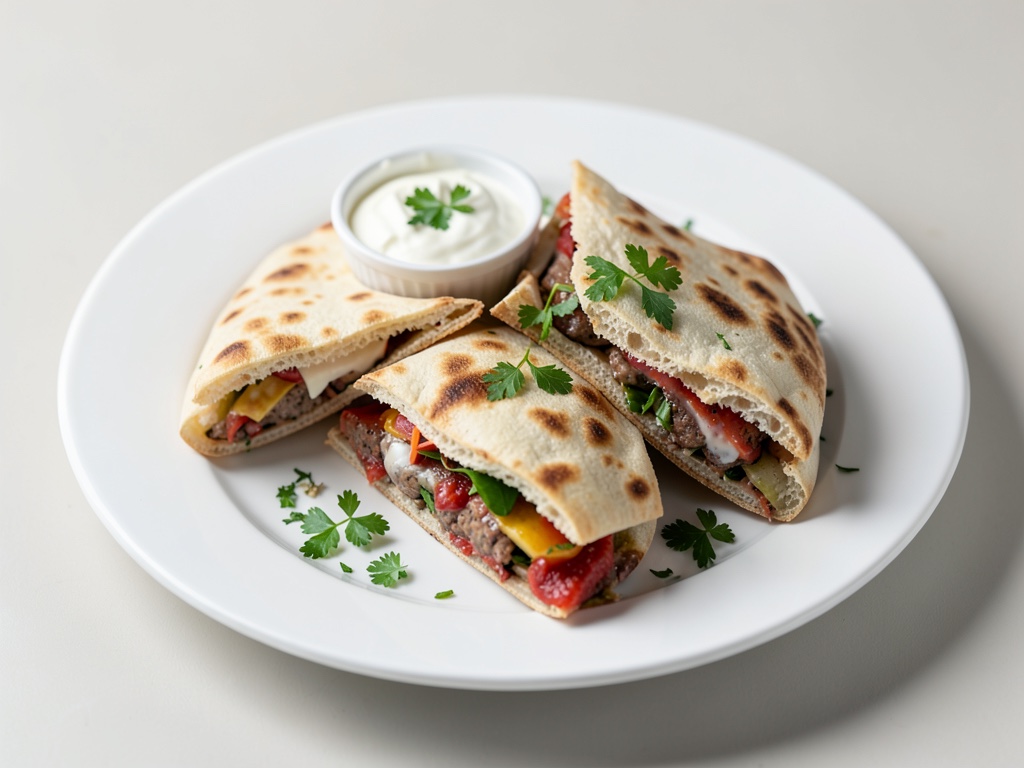 Sandwich freschi con pane pita e yogurt
