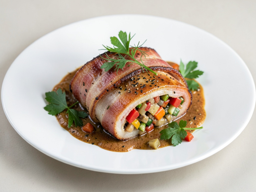 Rotolo di pancetta con ripieno di verdure