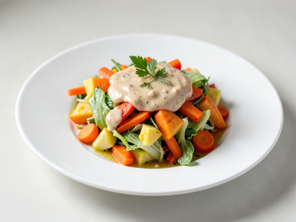 Insalata di carote e ananas fruttata con condimento allo zenzero