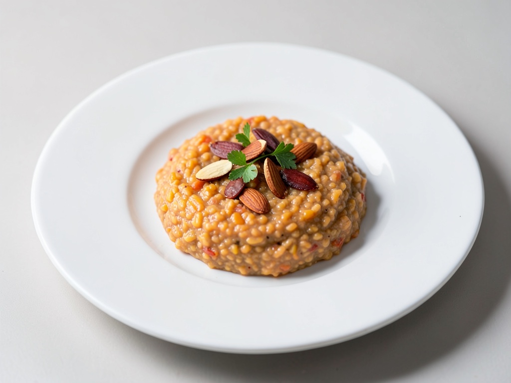 Porridge di farro e carote con mandorle