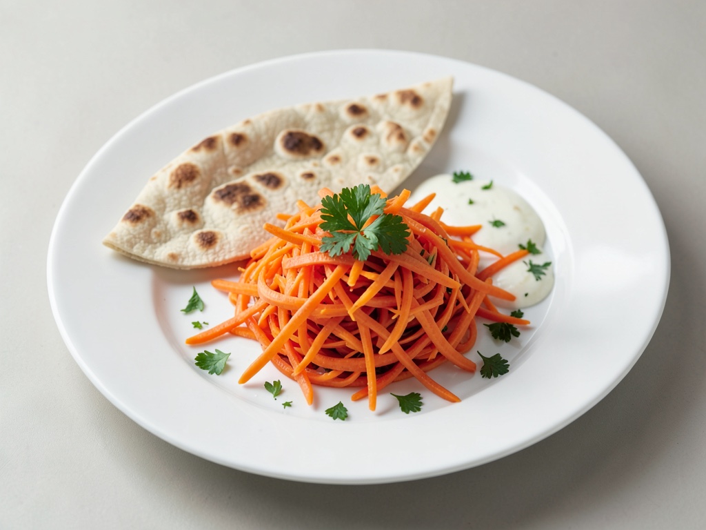 Carottes râpées avec pain pita