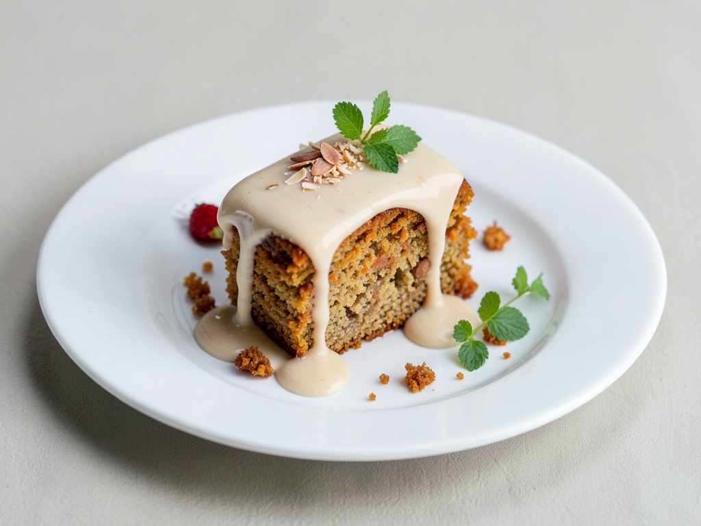 Torta alle carote succosa con glassa cremosa alle mandorle