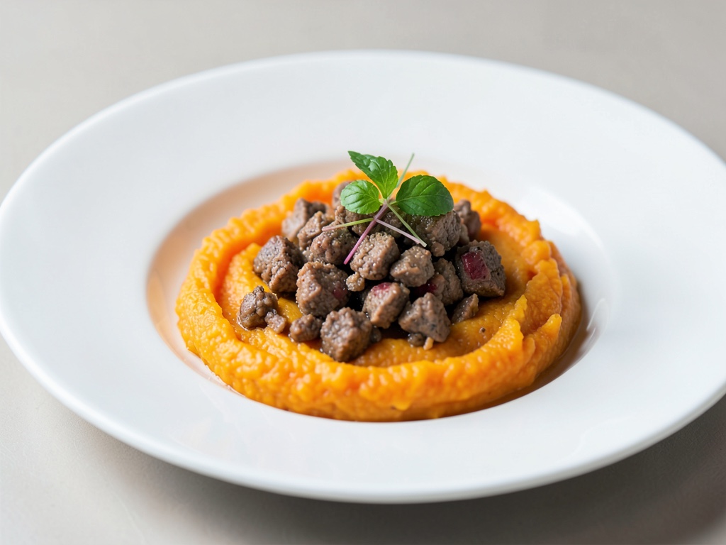 Purè di carote cremoso con carne macinata saporita