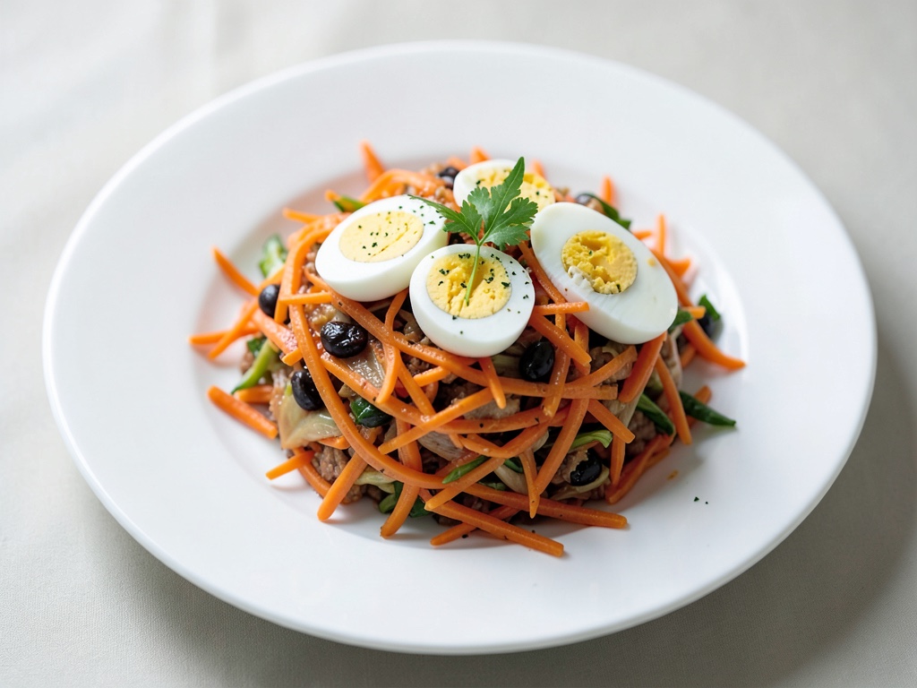 Insalata di carote crude con uova sode