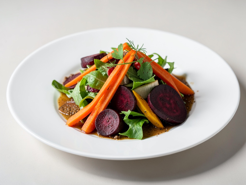 Insalata di verdure crude con carote e barbabietola rossa