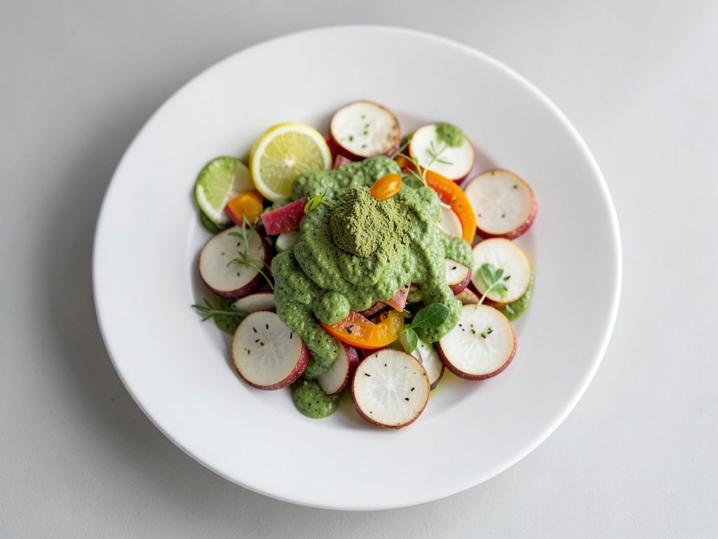 Insalata di carote con condimento al matcha