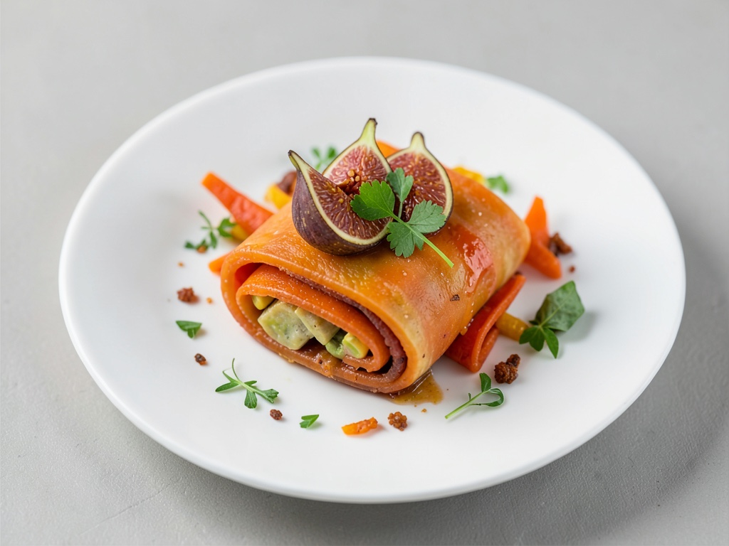 Delizioso strudel di carote con fichi