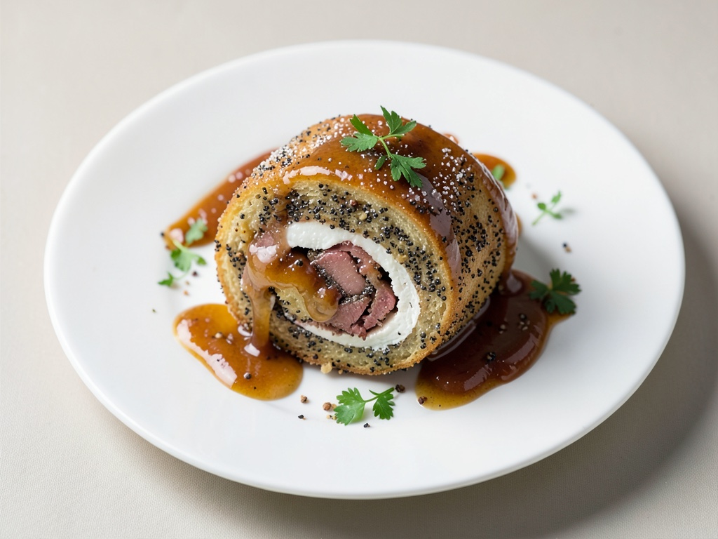 Rouleau polonais au pavot avec glaçage au sucre