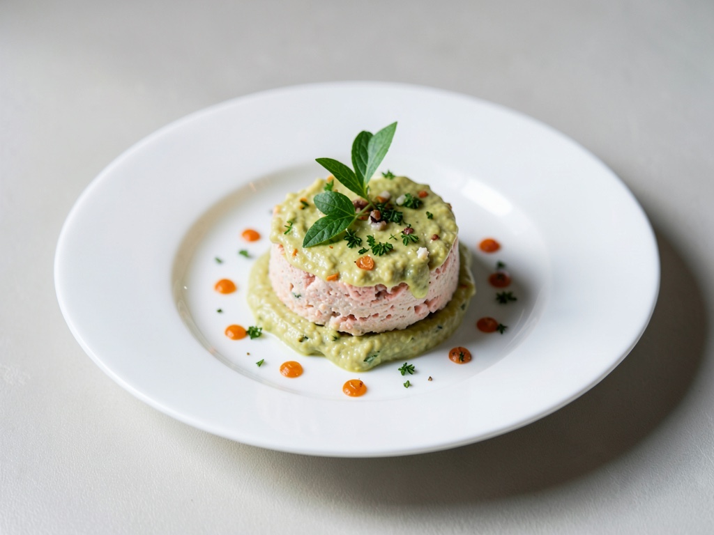 Mousse di salmone su base cremosa di avocado
