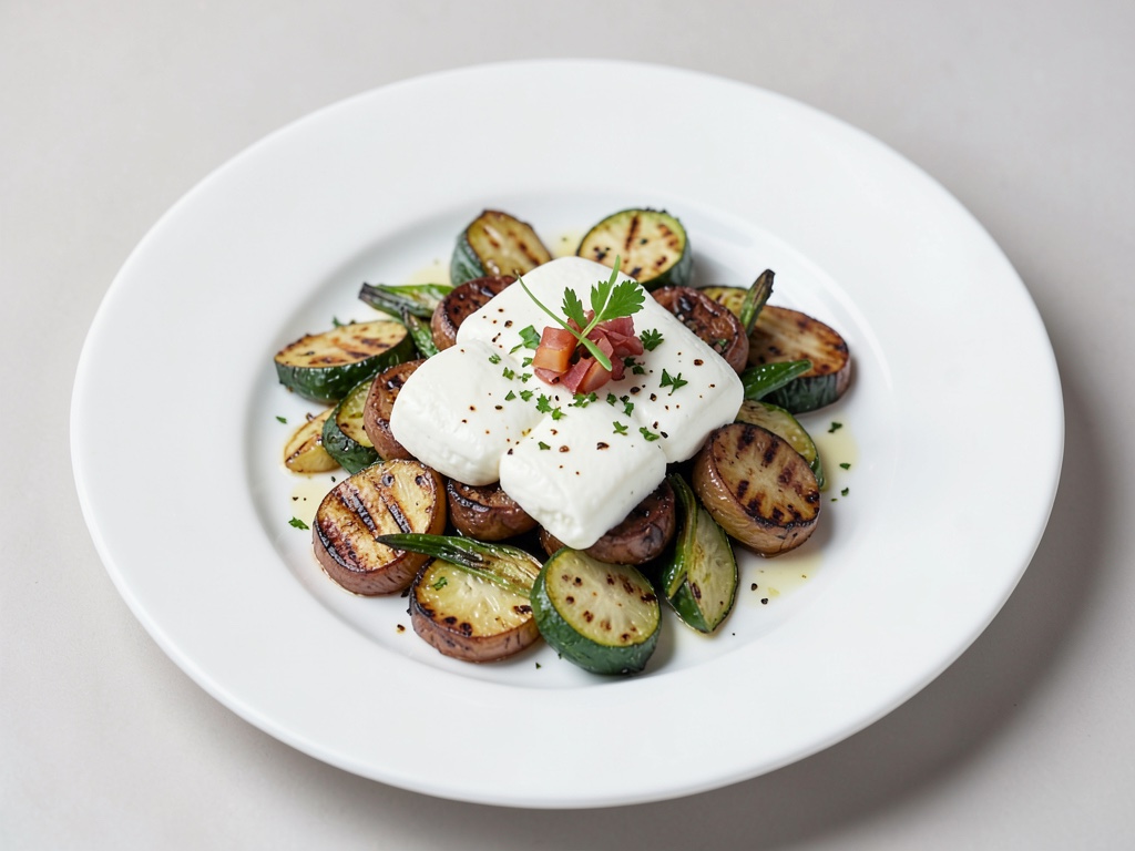 Légumes grillés avec mozzarella