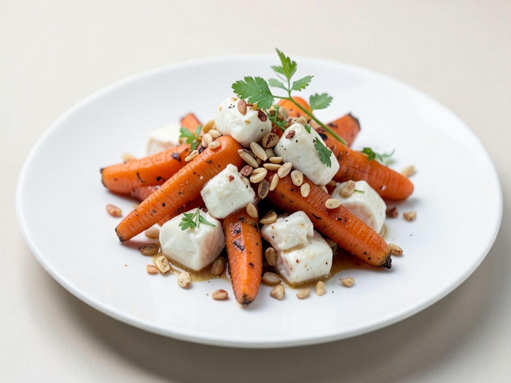 Carote arrosto con mozzarella e pinoli