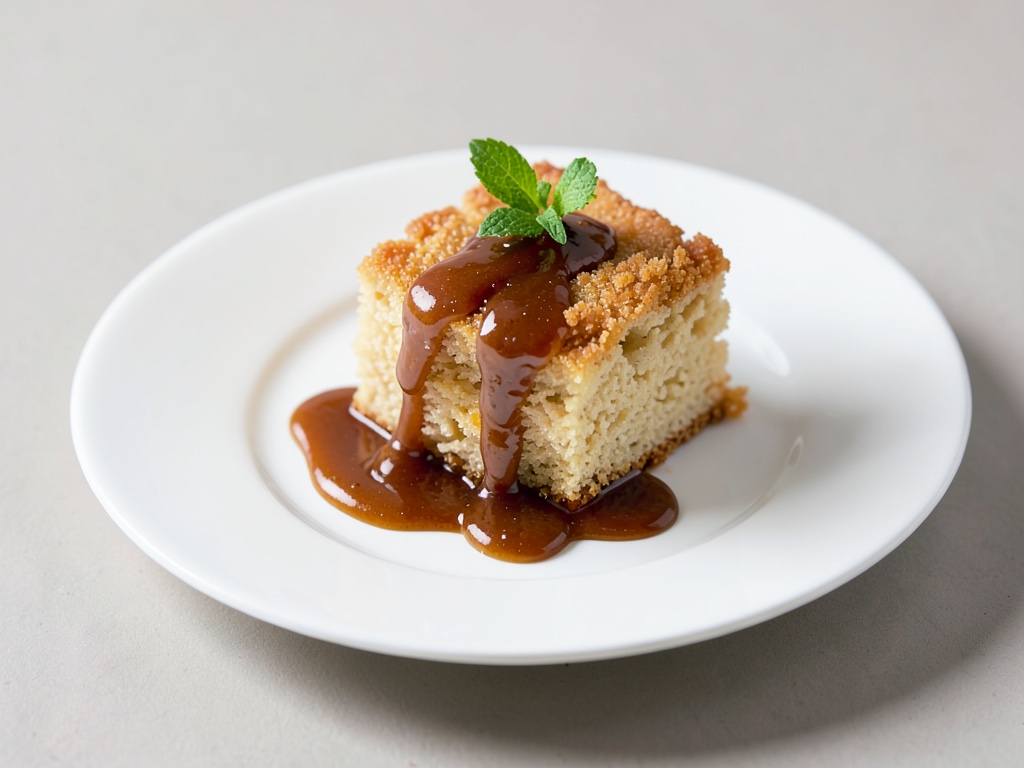 Torta croccante alla mela con salsa al caramello