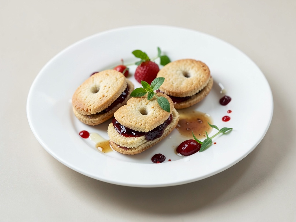 Sandige Mürbeteig-Plätzchen mit Marmeladenherz