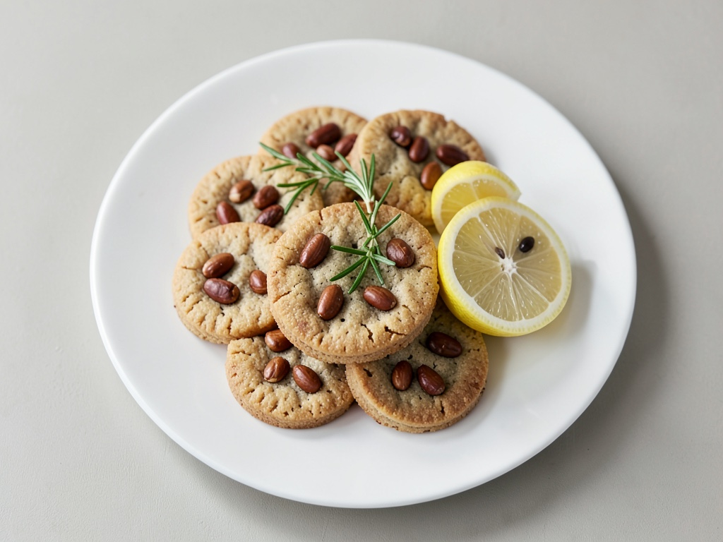 Biscuits au beurre croustillants aux pignons de pin et au romarin