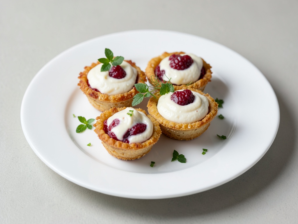 Tartellette croccanti alla pasta frolla con crema al vaniglia e more