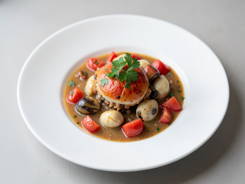 Ragoût créole de homard et moules aux tomates