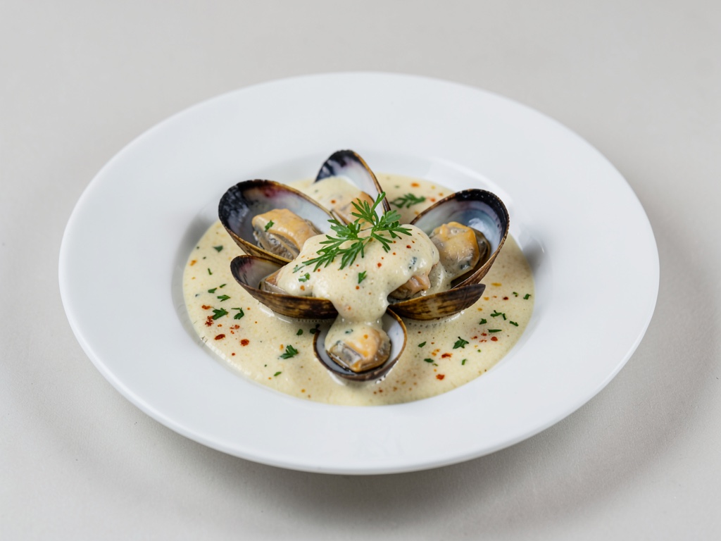Cozze in salsa cremosa al cocco