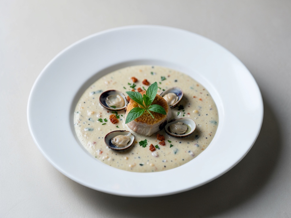 Zuppa cremosa di vongole americana