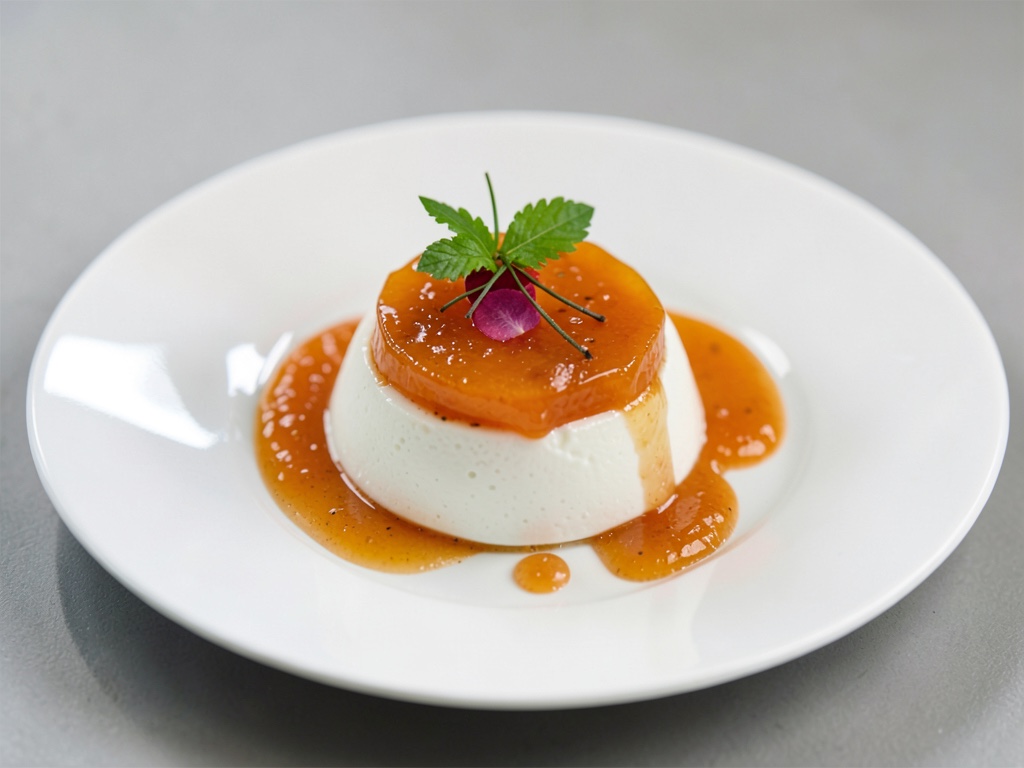 Gelatina di nettarine su crema di kefir