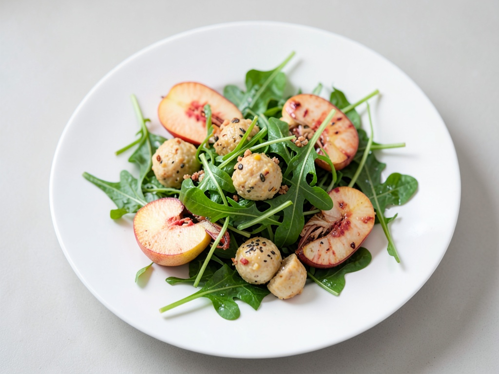 Insalata fruttata e piccante di gamberi e nettarine