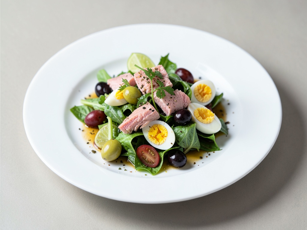 Insalata di Nizza con tonno, olive e uova