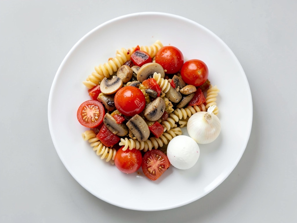 Cremige Pilz-Tomaten-Nudelgratin