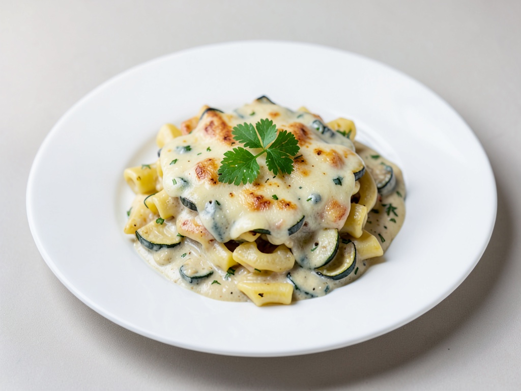 Cremiger Zucchini-Nudel-Auflauf