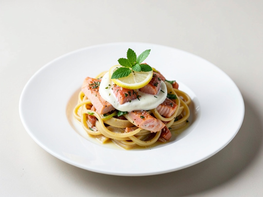 Lachs-Nudeln mit Zitronencreme